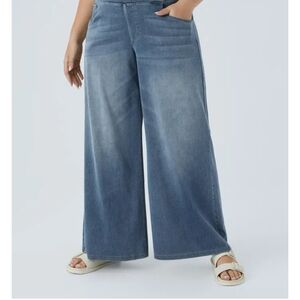 HALARA Tummy Control Wide-Leg Denim Jeans 1X-SOLD